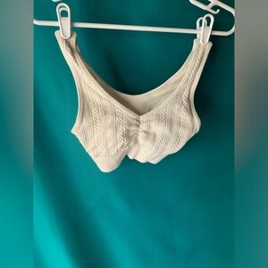 Aerie Cream Textured Bra